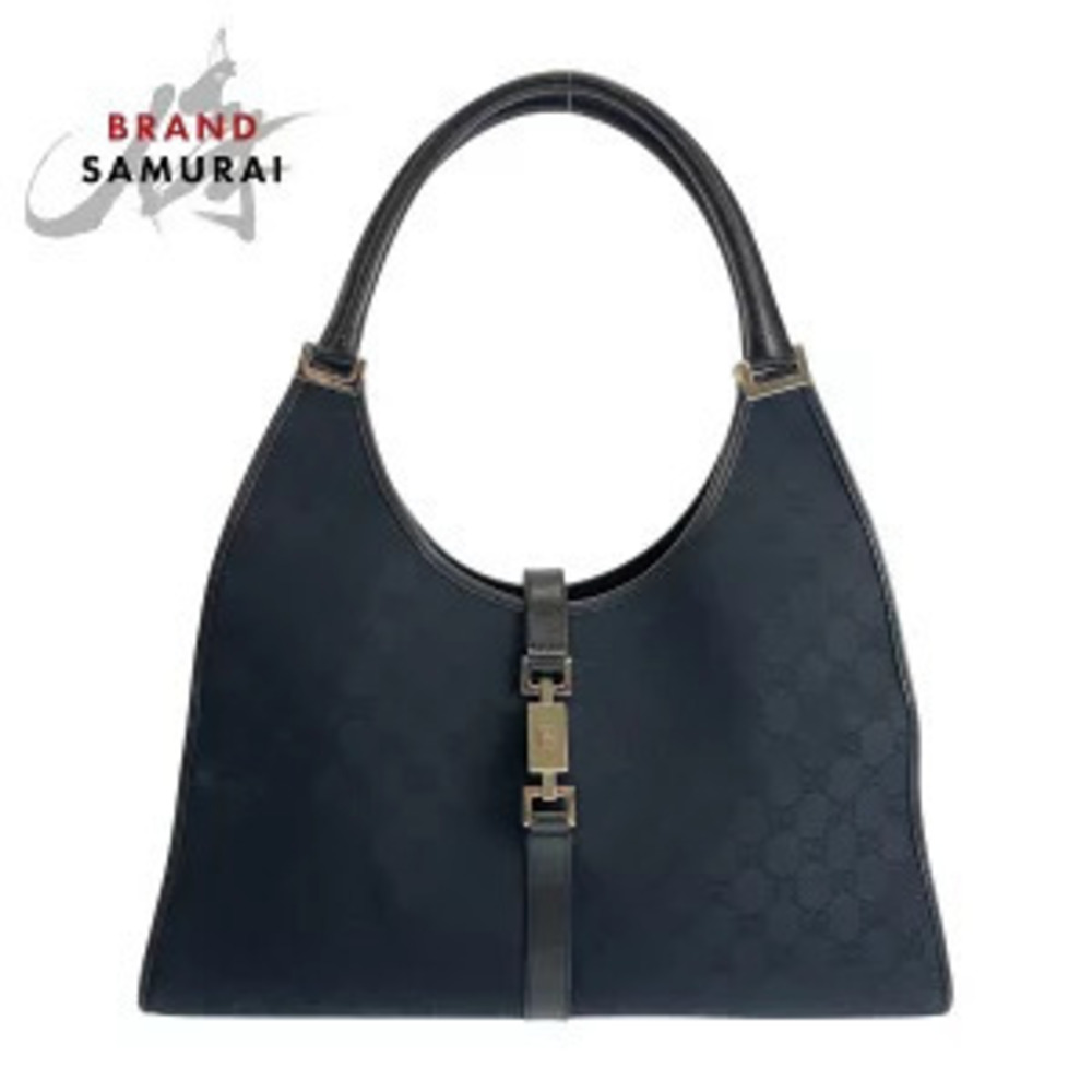 Gucci Jackie shoulder bag black GG canvas leather
